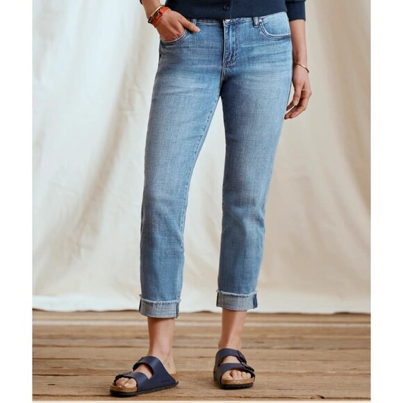 Kut From The Kloth Jeans Women 16 Blue Amy Crop Straight High Rise Cuff Stretch - Picture 1 of 12